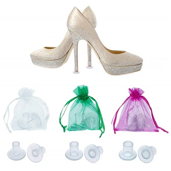 1 pár/tétel ezüst por sarokvédők Stiletto huzatok sarokdugók csúszásgátló magas sarkú cipő esküvői szilikon party szívesség