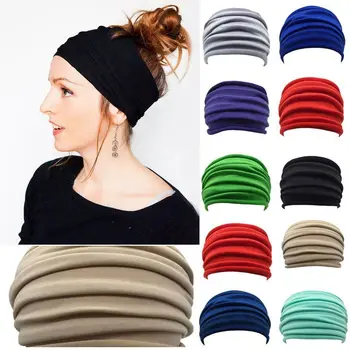13 szín csúszásmentes rugalmas futótartozékok hajtogatható jóga hajpánt stretch hajpánt széles sport fejpánt turbán futófejpánt