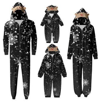 2023 Karácsonyi pizsama Családi hozzáillő ruhák Hópehely mintás gyerek felnőtt romper karácsonyi hálóruha karácsonyi családi pizsama
