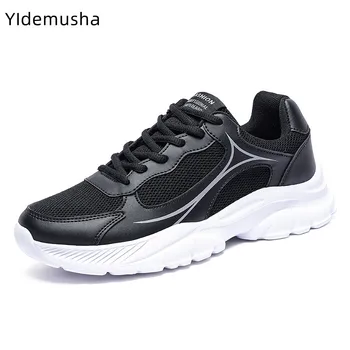 2023 Trend férfi alkalmi cipő Könnyű tornacipő fehér Nagy méretű kültéri lélegző háló Divat Sport Fekete futótenisz cipő