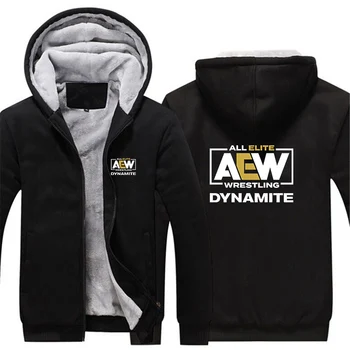 2023 Új férfi All Elite AEW birkózó kapucnis pulóverek pulóver klasszikus fekete alkalmi sport hosszú ujjú pulóver laza sportfelsők