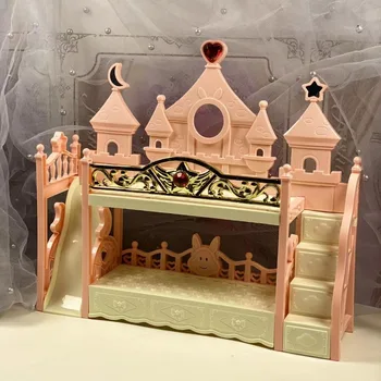 2023Új Gyermek játszóház ajándékok Divat bútor hercegnő kétszemélyes ágy lépcsővel csúszdával Játék Barbie baba kiegészítőkhöz