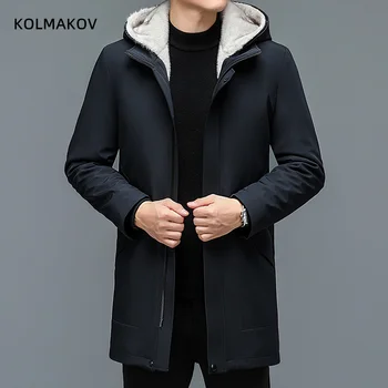 2024 téli bélés levehető kabát férfi Kiváló minőségű vastagított árokkabát, alkalmi hurkos kabátok férfiak, Férfi ruházat méret M-4XL