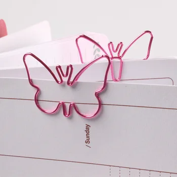 20db/doboz rózsaszín pillangó alakú gemkapocs rajzfilm fém gemkapcsok Diák otthoni irodaÍrószer kellékek