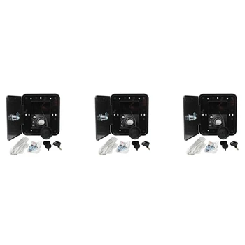3 készlet 151X166 mm RV Nyílásfedél tartozékok Zárható vízbevezető alkatrészek kulcsokkal Szögletes menetes töltőedény (fekete)