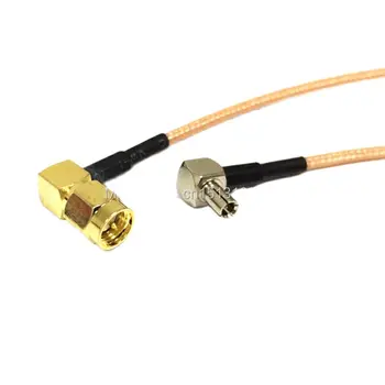 3G USB modem kiterjesztés SMA apa dugó derékszögű TS9 RA 90 fokos csatlakozóhoz RG316 kábel adapter 15CM