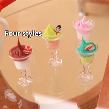 4db Babaház Mini ital fagylalt csészék Modell Színlelj Játssz Mini ételbaba kiegészítők Fit Play House játék