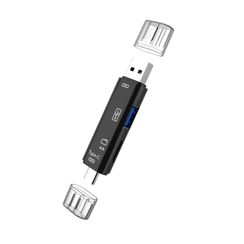 5 az 1-ben USB 2.0 C típusú / USB / Micro-USB / TF / SD memóriakártya-olvasó OTG kártyaolvasó adapter Mobiltelefon tartozékok