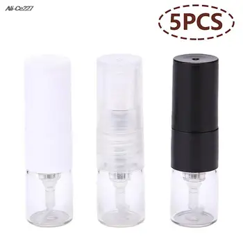 5DB 1ML hordozható műanyag parfüm spray újratölthető palackporlasztó üres sajtó mintaadagoló finom köd utazási smink eszköz