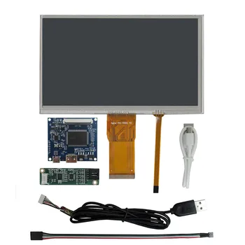 7 hüvelykes 1024 * 600 DIY LCD kijelző képernyő digitalizáló Érintőképernyő meghajtó vezérlőpanel HDMI-kompatibilis Raspberry Pi monitor készlet