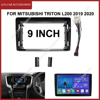 9 hüvelyk a Mitsubishi Triton L200 2019 2020 autórádióhoz Android sztereó GPS MP5 lejátszó Ház keret 2 Din fejegység Fascia fedél