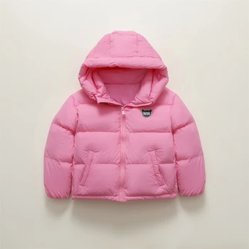 90Fehér kacsapehely gyermek kabát rövid vastag kenyér ruházat nagy és kicsi gyermek új baba téli ruházat