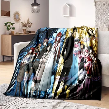 Anime Steins kapu nyomtatás puha flanel takaró dobás minden évszakban kanapé meleg takarók baba takaró szundikálás kényelmes ágynemű