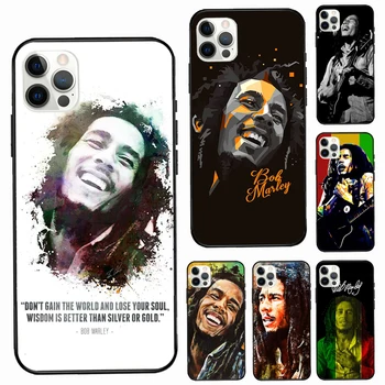 Bob Marley szilikon tok iPhone 13 12 Mini 11 14 Pro Max 7 8 Plus X XS Max XR 5S SE 2020 hátlaphoz