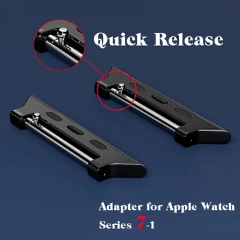 csatlakozóadapter Apple Watch szíjhoz Series 7/SE/6/5/4/3/2 Gyorskioldó csatlakozók iwatch 42/38/45/41mm rozsdamentes acélhoz