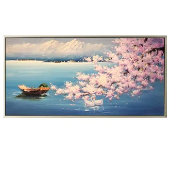 Cseresznyevirágok Virágfa Sakura olajfestmény vászonra Hatás Giclee műalkotás Olaj a vászonon Festmény falfestményhez Kép