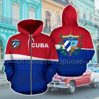 Cuba 3D kapucnis pulóverek nyomtatott pulóver Férfiak nőknek Vicces pulóverek Divat cosplay ruházat pulóver csepp szállítás