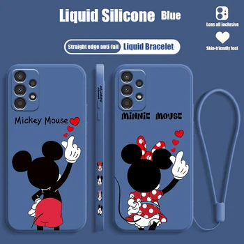 Disney Mickey egér Samsung A72 A54 A53 A52 A42 A34 A32 A25 A24 A23 A22 A15 A14 A13 A12 folyékony bal kötél telefontok