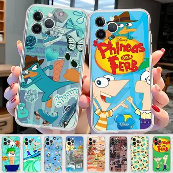 Disney Phineas és Ferb telefontok iPhone 14 11 12 13 Mini Pro XS Max tok 6 7 8 Plus X XR SE 2020 Funda héj