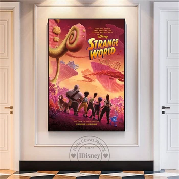 Disney Strange World Fim poszter Rajzfilm Animációs Kalandfilmek Nyomatok Vászon Festés Gyerekszoba Fali kép Lakberendezés