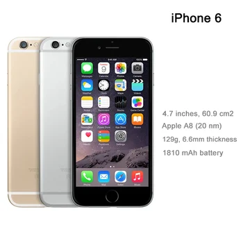  eredeti Apple kártyafüggetlen iPhone 6 mobiltelefon IOS kétmagos WCDMA LTE 4.7 ' IPS 1GB RAM 16/64/128GB ROM iPhone6 mobiltelefonok