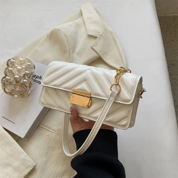 Fehér nő kézitáska 2023 OL Koreai luxustrend női lány válltáska PVC Crossbody PU pénztárcák női bőr új táska
