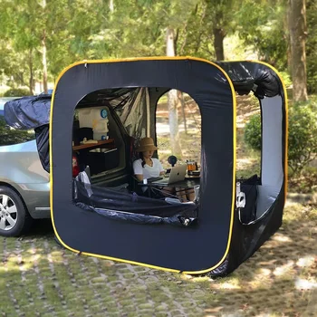 Fekete vízálló anti-uv kocka -up kabin autó hátsó sátor autó hátsó sátor fel Suv autó csomagtérajtó sátor