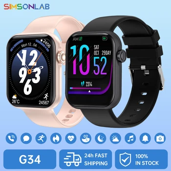 G34 Smart Watch Bluetooth hívás Sport lépésszámláló mód Színes képernyő Ultrahosszú akkumulátor-élettartam IOS Android iphone férfi nők
