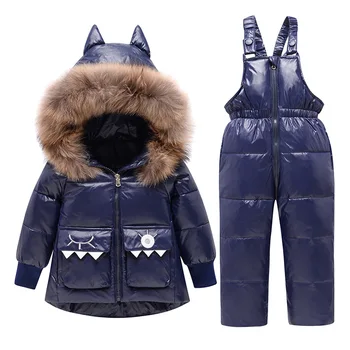 Gyerek ruha szett kapucnis Parka fiú baba overallos kisgyermek lány ruhák téli meleg kabát gyerekek dinoszaurusz kabát hóruha