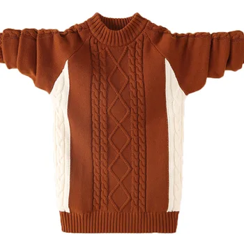 Gyerekek kötött pulóver őszi/téli gyermek patchwork meleg pulóver tini nagyfiúknak 6 8 10 12 14 16 év Dwq567