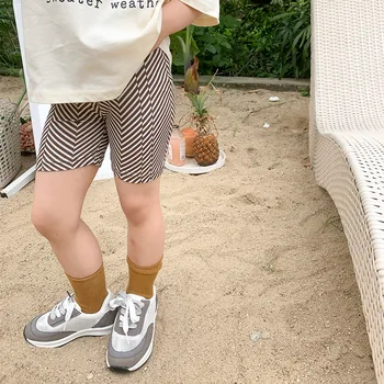 Gyermekruházat 2023 Új divatos tavaszi nyári lovasnadrág Lányok koreai stílusú vékony csíkos leggings Jóga nadrág gyerekeknek