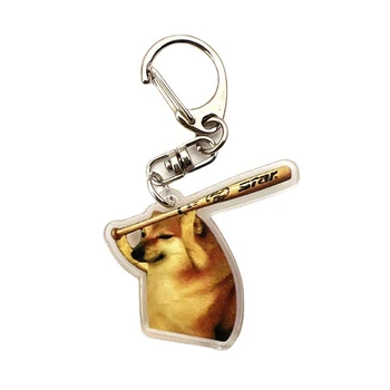 Hamisítás Kreatív internet Híresség Aranyos kisállat kulcstartó Vicces Shiba Inu Zavaros kutya kulcstartó táska dekoráció Autós kulcs kiegészítők
