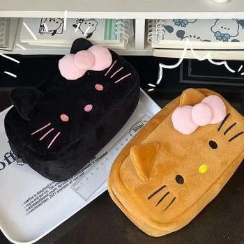 Hello Kitty Sanrio Anime Kawaii Új plüss tolltartó Aranyos rajzfilm Szép nagy kapacitású diák írószer tároló táska ajándékok