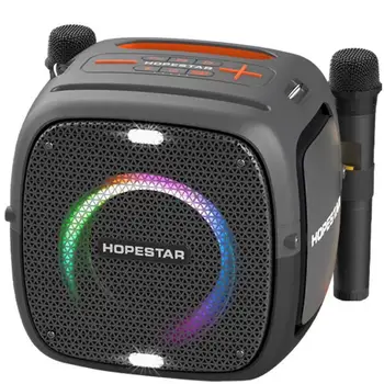 Hopestar 80W Bluetooth hangszóró hordozható 360 sztereó kültéri négyzettánc hang vezeték nélküli mikrofonnal Caixa De Som mélynyomó