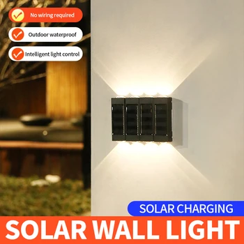 Intelligens fényvezérlés Napelemes fali fény Kerti dekoráció Led napelemes lámpák Fehér fény utcai tájvilágítás Lámpa lámpa