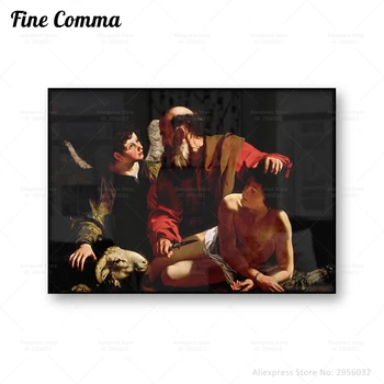 Isaac Caravaggio áldozata Vintage poszter Vallásos falfestmény Repro vászon nyomtatás Gótikus lakberendezés Háziasszony ajándék