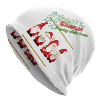 Karácsony Aranyos családi törpék Koponyák sapkák Téli meleg nők Férfiak Kötött sapkák Felnőtt Unisex Mikulás ajándék motorháztető kalapok