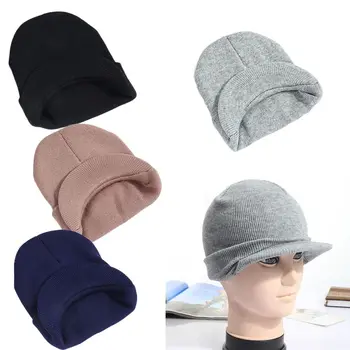 Keep Warm kötött kalap divat Középkorú fülvédő kültéri bab kalap meleg vastag szélálló férfi téli sapka