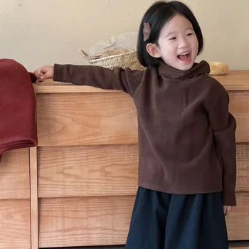 Koreai gyermekruházat 2023 téli új fiúk és lányok gyermek alsó ing Kétoldalas kompozit sűrített belső