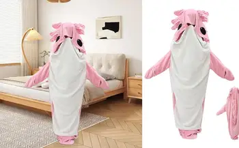 Kényelmes rajzfilm cápa hálózsák hordható takaró Onesie fuzzy laza onesie pizsama meleg társalgóruha felnőtt takaró