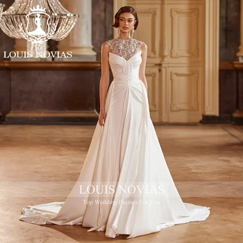 LOUIS NOVIAS 2 AZ 1-ben Sellő esküvői ruha 2023 Kedvesem gyöngyfűzés levehető vonat szexi trombita menyasszonyi ruha Vestidos De Novia