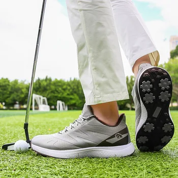 Man Golf Professional Sneakers Lélegző golfozó Kényelmes kültéri csúszásmentes golfcipő Sportcipő Standard US méret 7-14