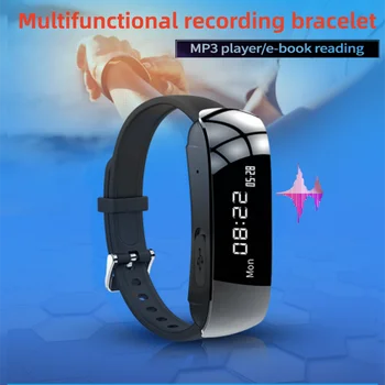 Mini digitális hangrögzítő hordozható intelligens óra karkötő Egy kattintásos felvétel Hangrögzítő MP3 lejátszó képernyő E-könyv olvasása
