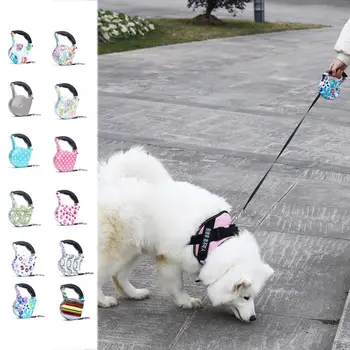 Műanyag visszahúzható kutya póráz kiskutya kültéri kötél automata nylon kölyökkutya automatikus vontatókötél 4.5M kutyasétáltató póráz utazás