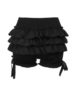 Női Lolita Bloomers rövidnadrág Nyári rugalmas derék réteges rövidnadrág fodros alkalmi szexi réteges rövidnadrág utcai ruházat