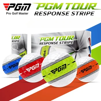 PGM golflabda 360 ° Track Line of Sight versenycsík 2 rétegű labda Nagy rugalmasságú 12db 4 színes Golf kellékek Q030