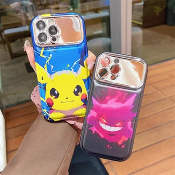 Pikachu Pokemon gengar villámszellem Anime telefontok iPhone 14-hez 13 12 11 Pro Max tok rajzfilm művészet Luxus ütésálló borító