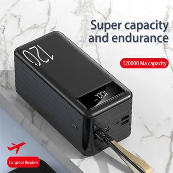  Power Bank 120000mAh hordozható PD gyorstöltő hordozható töltő Powerbank külső akkumulátor IPhone 14 13 12 Pro-hoz