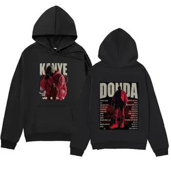 Rapper Kanye West Donda Grafikus kapucnis pulóverek Férfi hiphop vintage kapucnis pulóverek Férfi női Alkalmi Túlméretezett pulóverek Utcai ruházat