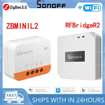 SONOFF ZBMINIL2 Nincs szükség semleges vezetékre Intelligens otthon Zigbee MINI 2 utas kapcsoló vezeték nélküli EWeLink APP hangvezérlő kapcsoló modul